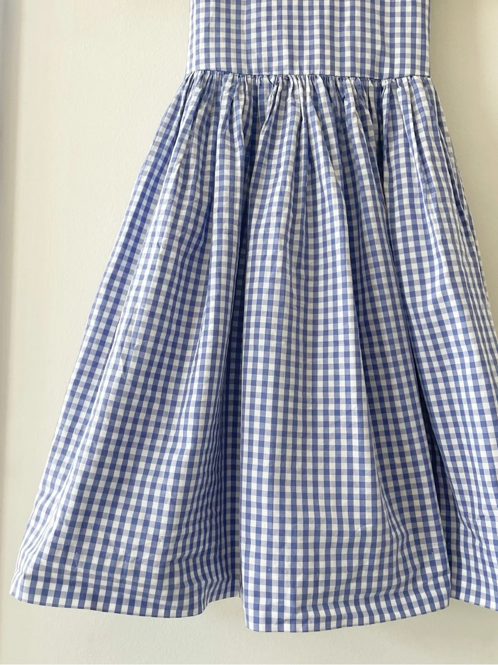 Bella Bliss Blue Gingham Peter Pan Collared Sleeveless Dress | Size 7